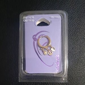 Claire's Gold Charm Hoop Earring